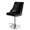 Crushed Velvet Swivel Bar Stool Button Back Upholstered Gas Lift Kitchen Chair