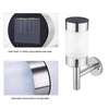 Stainless Steel Solar Power LED Wall Lights Fence Door Lamp Outdoor Garden 2x