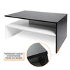 2 Tier Coffee Table End/Side Table Modern Design w/Open Shelf Living Room White