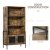 Vintage Industrial Bookcase Cabinet Tall Display Storage Shelving Unit Furniture