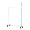 Metal Clothes Hanging Rail Coat Shoe Stand Rack Heavy Duty Shelf With Wheels