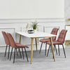 Set of 2 Velvet Dining Chairs Soft Padded Seat Metal Legs Modern Office Kitchen
