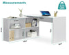 L-Shaped Computer Desk Corner W/ Shelves Workstation Home Office PC Study Table