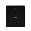 Modern Chest of Drawers 4 Drawer Cabinet Anti-Bowing Support Nightstand BLACK