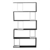 S Shape 5 Tier Bookshelf Bookcase Storage Unit Movable Cube Ladder Shelf Black