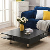 Coffee Table with 2 Drawers Modern Square Home Living Room Table 4 Metal Legs