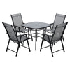 Garden Bistro Table Outdoor Furniture Tempered Glass Dining Coffee Table Chair