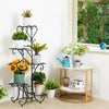 116cm Tall Metal Flower Stand Corner Plant Pot Saucer Shelf 5 Tier Indoor Garden