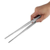 30cm Silver Stainless Steel Long Food Tongs Straight Tweezers Kitchen Tool BBQ