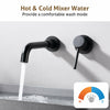 Concealed Wall Mount Bathroom Sink Taps Brass Faucet Mono Mixer Wash Basin Black