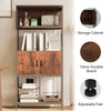 Multifunctional Bookshelf Storage Cabinet 2 Door Bookcase w/ Shelves & Cupboard