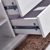 White High Gloss Coffee Table 8MM Tempered Glass 2 Drawers Storage Living Room