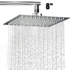 8" Large Square Shower Head Overhead Rainfall Waterfall Chrome Stainless Steel