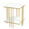 Stylish Square Marble Side Table Compact Sofa Snack Coffee Table Nightstand