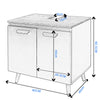 Bathroom Cabinet Basin Sink Cupboard Vanity Unit Storage with 2 Doors Furniture