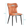 2Pcs Faux Leather Chairs High Backrest Metal Legs Dining Room Chair Orange