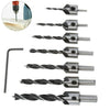 7X Drill Bit Countersink Set Carpentry Tool 90 degree Professional HSS Universal