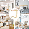 C-Shaped Sofa Side Table Golden Metal Frame End Coffee/Snack Table Living Room