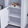 Modern White Tall Display Cabinet Cupboard Sideboard Unit RGB LED Living Room