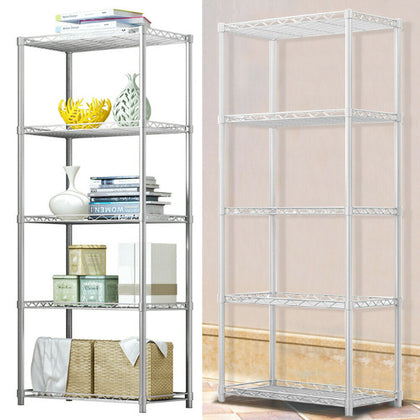 5 Tier Metal Storage Shelf Floor Standing Home Office Shelving Organizer Rack