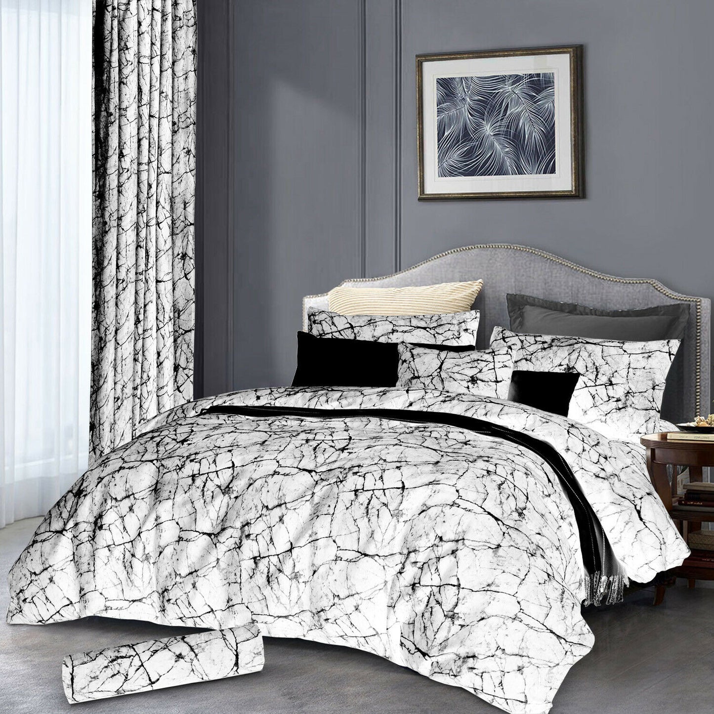 Reversible Duvet Quilt Cover Bedding Set Single Double King Size + Pillow Cases