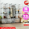 16 Cube DIY Plastic Wardrobe Cupboard Closet Cabinet Organizer Storage Furniture