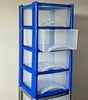 LARGE 3 & 4 PLASTIC DRAWERS -TOWER UNIT TROLLEY CHEST DRAWER SCHOOL OFFICE HOME