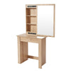 Modern Oak Dressing Table Jewelry Makeup Desk w/ Large Sliding Mirror & Drawer