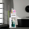 Small Bathroom Shelf Cabinet Cupboard Bedroom Toilet Storage Unit Standing White
