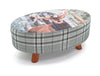 Large Footstool Luxury Upholstered Fabric Foot Rest Ottoman Decor with Legs