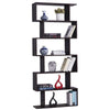 6 Shelf Bookcase Modern S-Shaped Z-Shelf Style Bookshelf Multifunctional