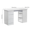 White Computer Desk w/ 3 Drawers 3 Shelves PC Table Home Office Study Furniture