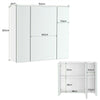 Bathroom Mirror Cabinet Wall-Mounted Storage with 3 Doors for Laundry Room White