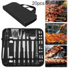 20PCS Stainless Steel BBQ Tools Set Kit Grill Cookware Fork Brush Tong Utensils