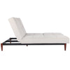 Angle Adjustale Beige Velvet Sofa Bed 3 Seater Click Clack Bed Settee Wooden Leg