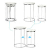 2 Pc White/Black Marble Nested Table Coffee Sofa Beside Side Table Nightstand UK