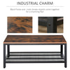 Rustic Coffee Table Industrial Style Side End Table Living Room Metal Shelf Unit