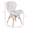 Armless Ergonomic Curved Dining Chair Accent Chair PU Leather Seat Wood Legs