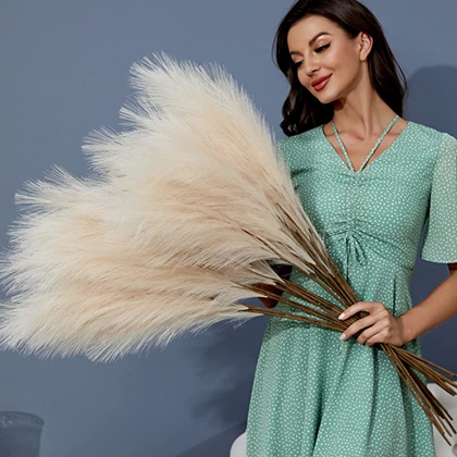 3/6X Tall Large Pampas Grass Non shedding Fluffy Reed Bunch Artificial Pompas