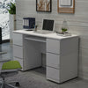 Computer Desk Desktop Laptop PC Table Workstation Drawers Home Office White/Grey