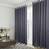 Thermal Blackout Ready Made Eyelet Ring Top Pair of Curtains with Free Tie Backs