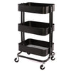 3 Tier Metal Kitchen Trolley Cart Slim Rolling Storage Rack Serving Shelf Tray