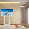 White No Drill Floor TV Stand Tall with Bracket Mount 32-100" Height Adjustable