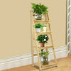 4 Tier Ladder Wall Shelf Bookcase Shelving Unit Wood Storage/Displa
