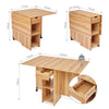 Mondeer Mobile Drop Leaf Table Folding Dining Table with 1 Drawer 2 Shelves