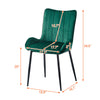 2 X Green Dining Chairs Bench Set Velvet Padded Seat Metal Leg Kitchen Chair New