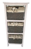 Maize Baskets Unit White Wooden Slim 3 Drawer Cabinet Storage Organiser Bathroom