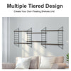 Adjustable 3 Tier Wall Floating Shelf with Metal Brackets Strong Bearing Shelves