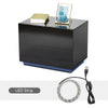 Black Bedside Table Chest of 2 Drawers High Gloss Nightstand Cabinet LED Light