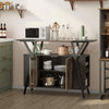 Retro Kitchen Island Storage Cabinet Wine Rack Server Table Sideboard w/ Drawer